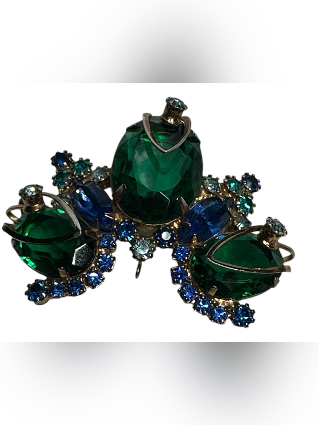 Vintage Pin Brooch Alice Caviness Rhinestone Green Butterfly
